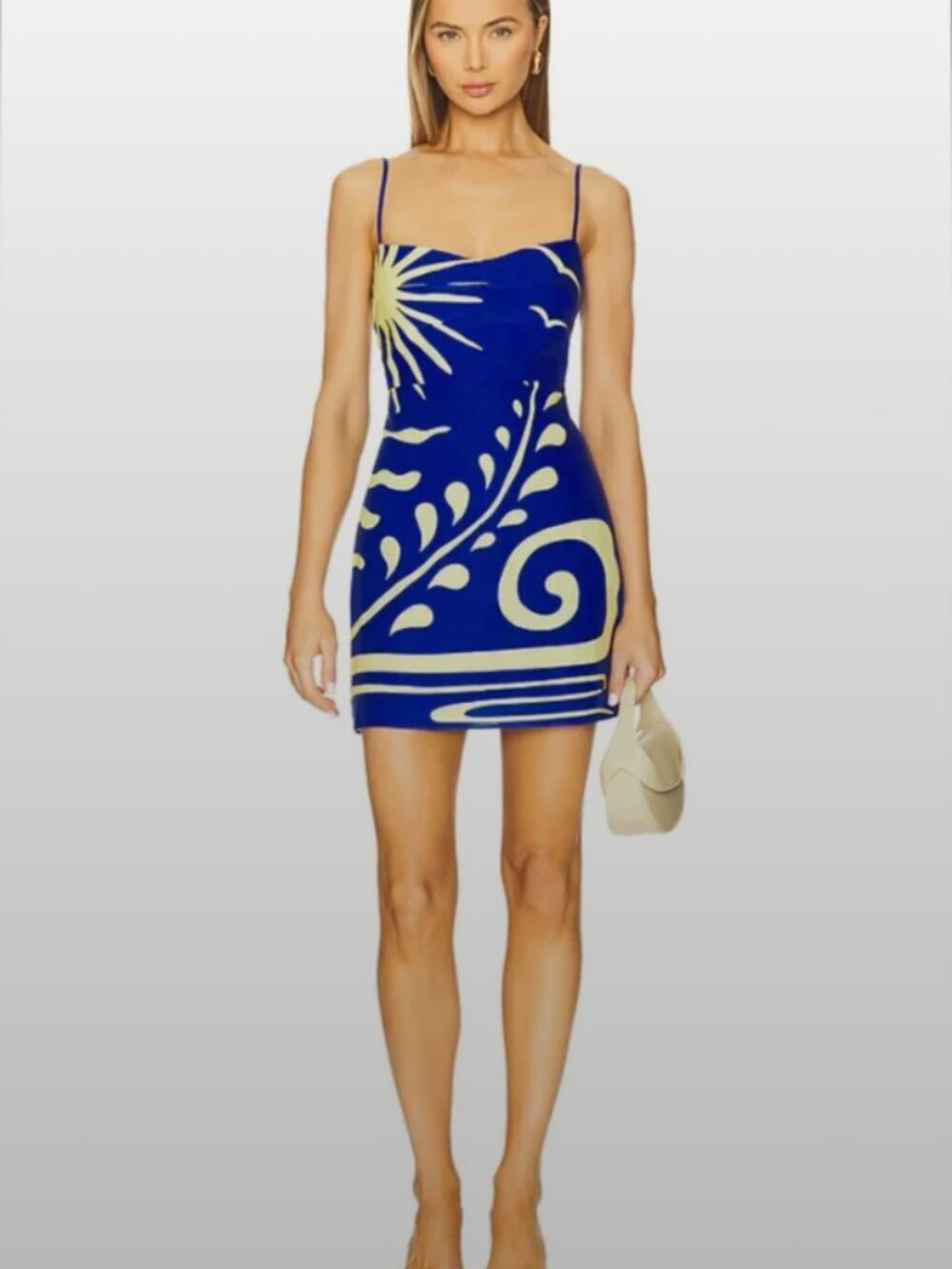 Blue & Yellow Vibrant Summer Mini Dress - Picture 2 of 7